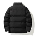 thumbnail image 4 of qolati Men's Puffer Jacket Thickened Winter Coat Warm Stand Collar Solid Color Zip Up Jacket Ski Bubble Coat with Pockets, 4 of 5