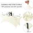 thumbnail image 5 of 6 Pack Spandex Table Cover for 6FT Table Universal Fitted Stretch Tablecloth for Party, Banquet, Wedding and Events-Ivory, 5 of 12