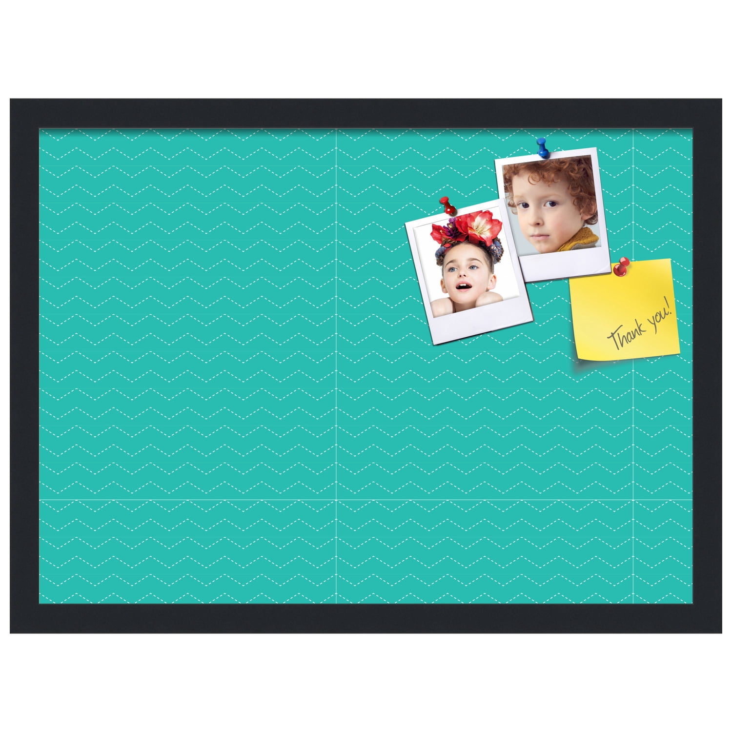 PinPix ArtToFrames 20x14 Custom Cork Bulletin Board    Poster Board Has a Fabric Style Canvas Finish, Framed in Satin Black (PinPix-650)