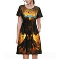 thumbnail image 1 of Balery Cool Black Eagle Vestidos sueltos de manga corta para mujer, vestidos de verano 2025, vestidos casuales de corte A con vuelo., 1 of 6
