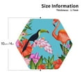 thumbnail image 3 of Kll Hexagon Drink Coasters Set Of 4,Pu Leather Absorbent Coasters Set Decorative Coffee Cup Coasters Housewarming Gift For Home Decor-Tropical Jungle Flamingo, 3 of 9