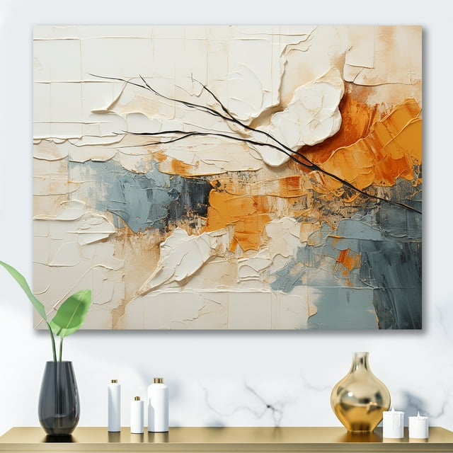Designart Art Mural Scandinave Moderne, Art Serein du Scandinave Moderne en Minimalisme, Grand Décor d'Art Mural Scandinave Moderne, Art Mural sur Toile Beige, 40x30 Pouces