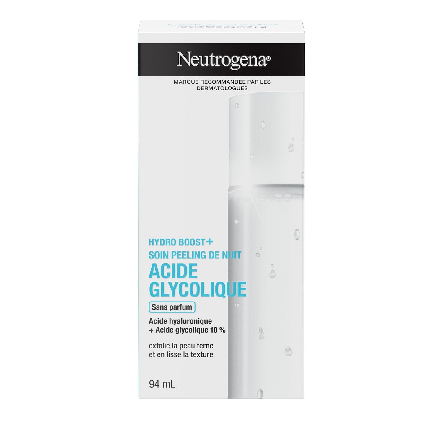 Neutrogena Hydro Boost+ Glycolic Acid Overnight Peel - Hyaluronic Acid, Glycolic Acid, AHA - Exfoliating Face Peel, 94 ML