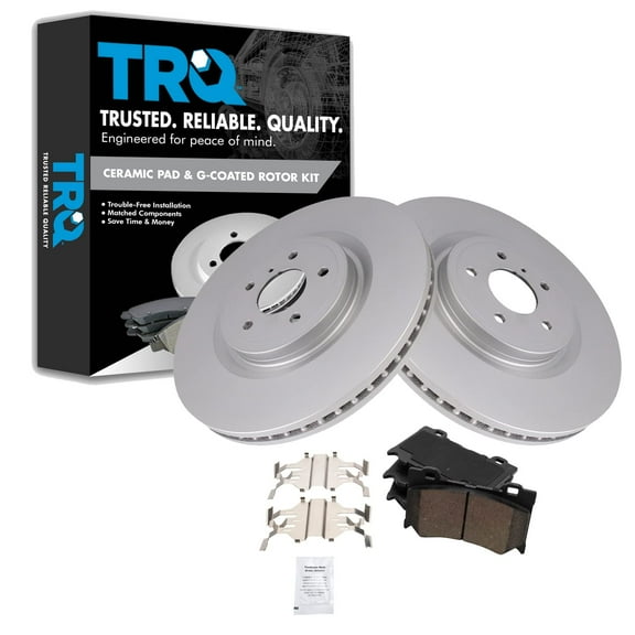 TRQ Front Ceramic Disc Brake Pad & Coated Rotor Kit Fits Select Infiniti Nissan