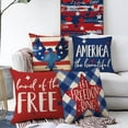 thumbnail image 5 of 4th of July Patriotic American Flag Stars and Stripes Decorative Throw Pillow Cover 18 x 18 Set of 4, America Land of The Free Porch Outdoor Home Decor Freedom USA Polka Dots Cushion Case, 5 of 8
