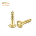 thumbnail image 3 of Tornillos de madera Uxcell M2.5 x 10mm con cabeza redonda ranurada de latón, tornillo autorroscante para carpintería, paquete de 40, 3 of 6