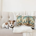 thumbnail image 4 of Ambesonne Nautical Throw Pillow Cover 2 Pack, Vintage Maritime Anchor, 16", Pale Brown and Soft Blue, 4 of 7