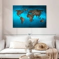 thumbnail image 2 of Elephant Stock Ocean World Map Wall Art - Horizontal Canvas Wall Art - Dining Room Wall Decor - Map Canvas - Teal And Gray Decor - 45" x 30", 2 of 4