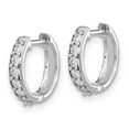 thumbnail image 2 of Auriga Fine Jewelry 14K White Gold Diamond Hinged Hoop Earrings for Women, 2 of 5