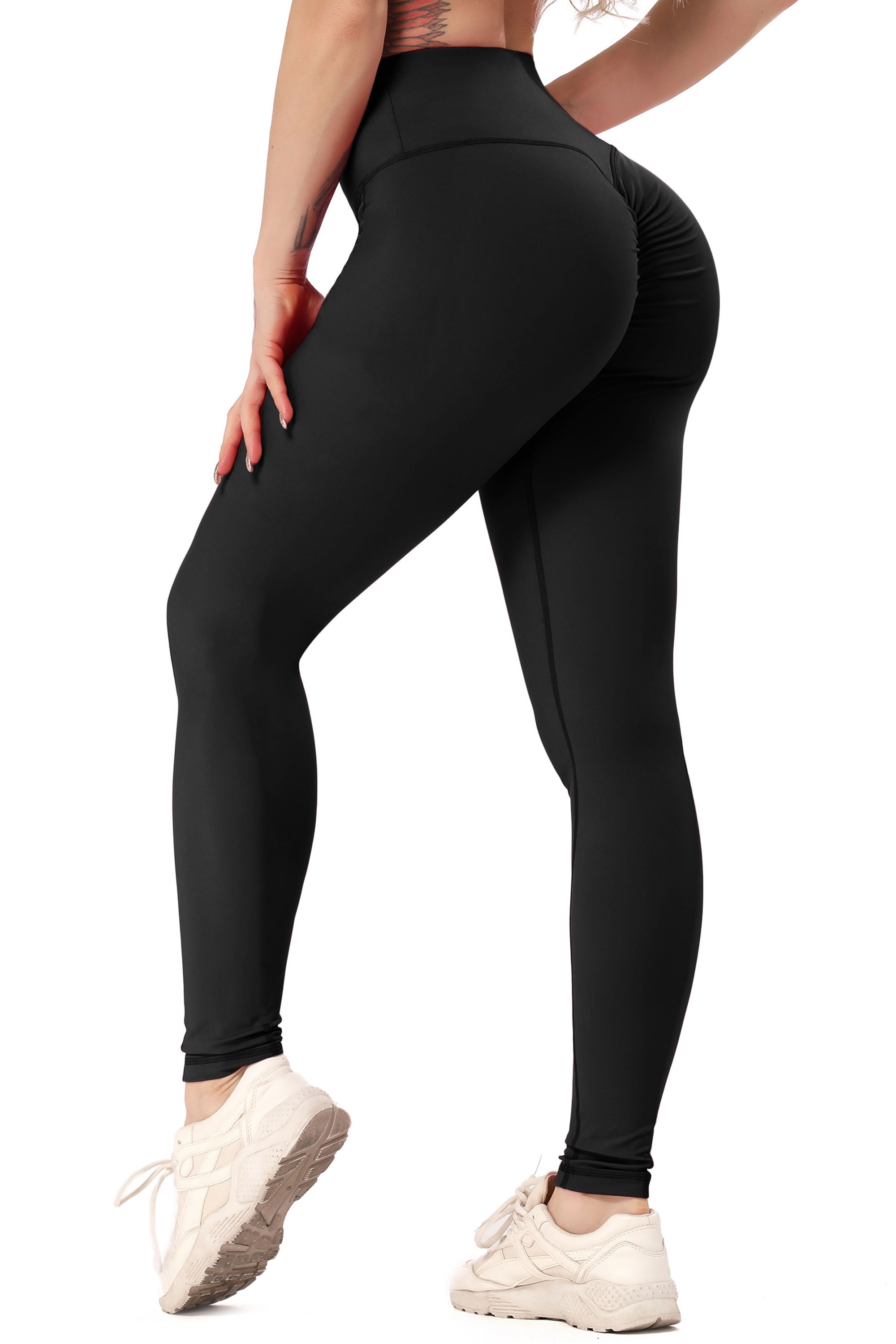 Women Ruched Yoga Pants Compression Butt Lift Leggings Booty Gym Sport Trousers 