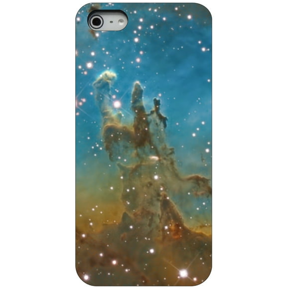 DistinctInk Case for iPhone 5 / 5S / SE (2016 Model) (4.3" Screen) - Custom Ultra Slim Thin Hard Black Plastic Cover - Eagle Nebula Blue Green - Show Your Love of Astronomy