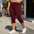 thumbnail image 6 of Guluxicc Women's Athletic Pants Elastic High Waisted Tie Side Straight Leg Cropped Trousers Summer Casual Outfits, 6 of 7