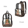 thumbnail image 2 of ZIATUBLES Clear Backpack, Heavy Duty Fabric & PVC Transparent Bookbag with Tiger Flower Leopard Print, Large Capacity See Through Backpack for School College Work Travel Security, 2 of 7