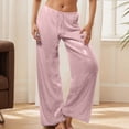 thumbnail image 2 of LWavelet Sequin Fabric Wide Leg Pants Women Party Festive Wear Pink M, 2 of 5