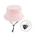 thumbnail image 2 of YHAJDS Cotton Bucket Hat Solid Color Adjustable Toddler Sun Cap Family Matching, 2 of 3