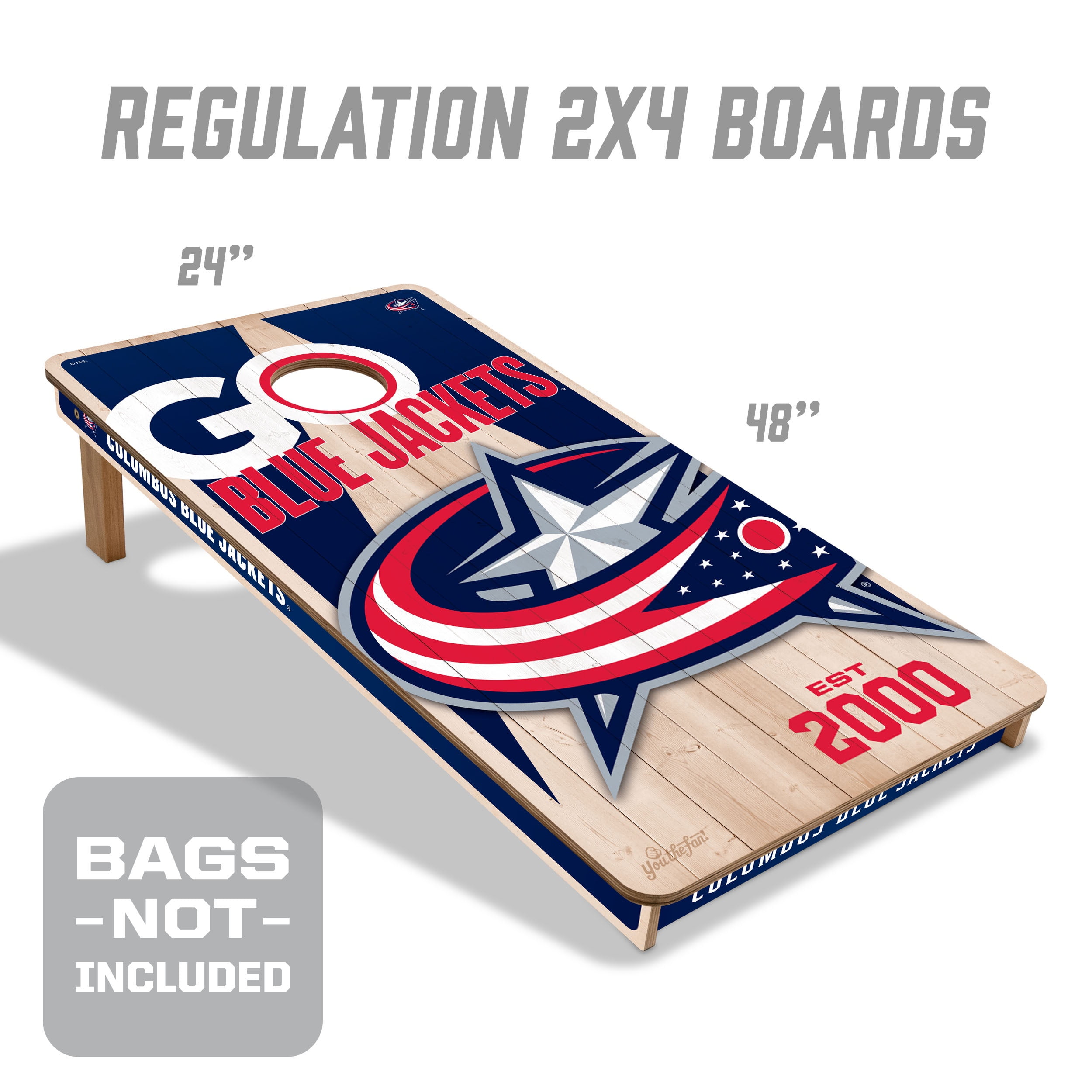 YouTheFan NHLColumbus Blue Jackets 2' x 4' Cornhole Game No Bags