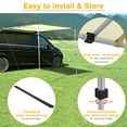 thumbnail image 6 of Yescom 8.2x7.6' Car Side Awning with LED Light Pull Out Tent Shelter PU2000mm UV50+ Shade SUV Outdoor Camping Beige, 6 of 10