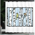 thumbnail image 4 of Ambesonne Cartoon Shower Curtain, Birch Tree Drawing Bark, 69"Wx70"L, Pale Blue White, 4 of 5