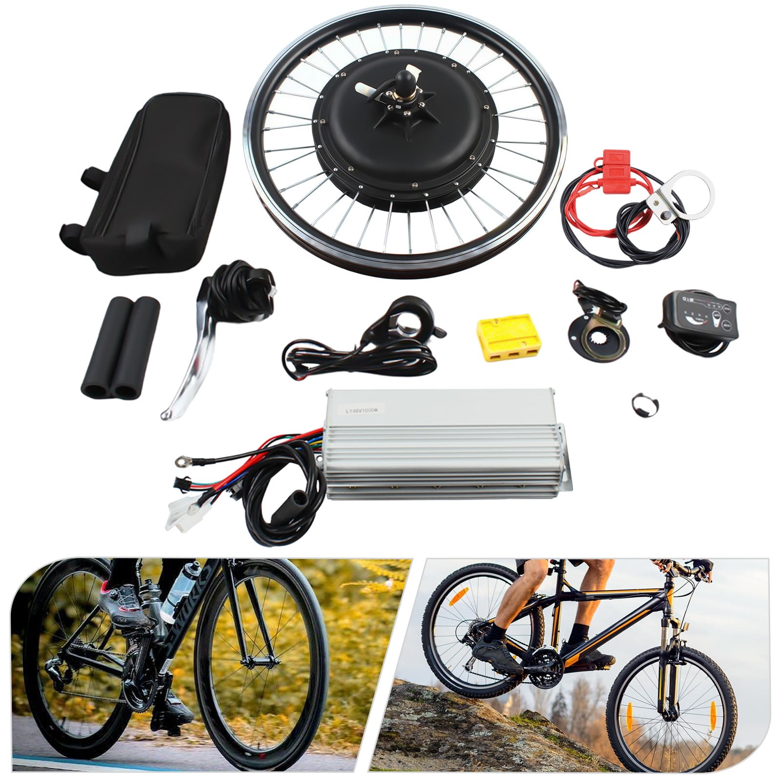 26in rear electric bicycle motor conversion kit 48v 1000w 26inch Bike with Battery effective electric bike upgrades! Yescom 26in Rear Electric Bicycle