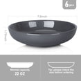 thumbnail image 2 of Fashionwu 22 Ounce Porcelain Pasta soup Bowls Set, 6 Pack Premium Dark Blue Ceramic Large Capacity Plates, 2 of 8
