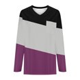 thumbnail image 5 of Xixinqiwan Womens Tunic Tops Plus Size Long Sleeve V-neck T-Shirts Loose Comfy Soft Blouse with Pocket, 5 of 5