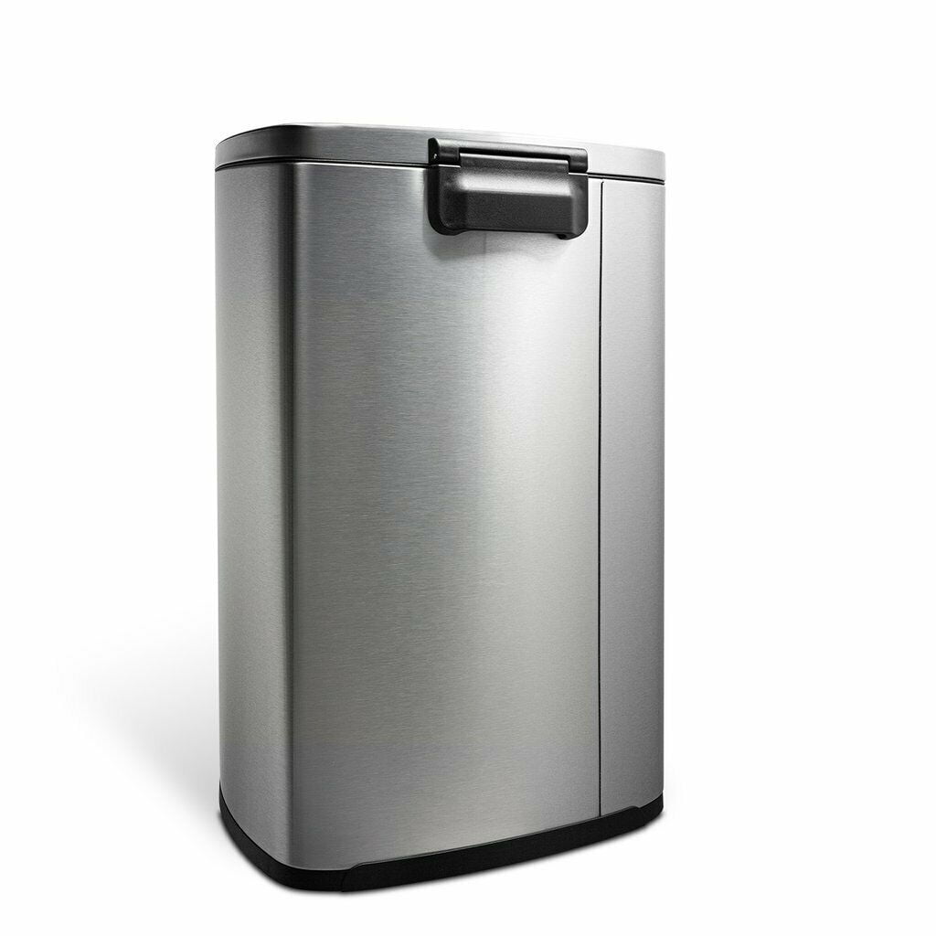 Nine Stars Automatic Kitchen Trash Can, 13 Gallon Stainless Steel, Motion Sensor Hands-Free Soft-Close Lid Garbage Bin, Silver