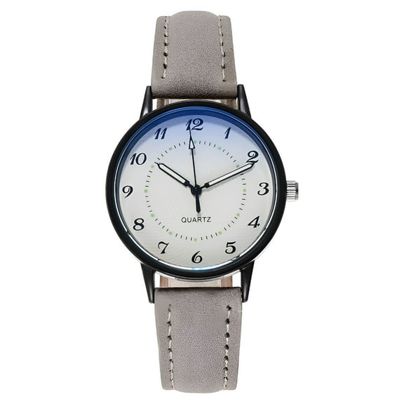 DESIGNICE Luminous Waterproof Watch Ladies Watch Quartz Watch Leather Wrist Strap Large Face Watch for Women Seniors Watch for Blind Women Talking Watches for The Blind Women Simple