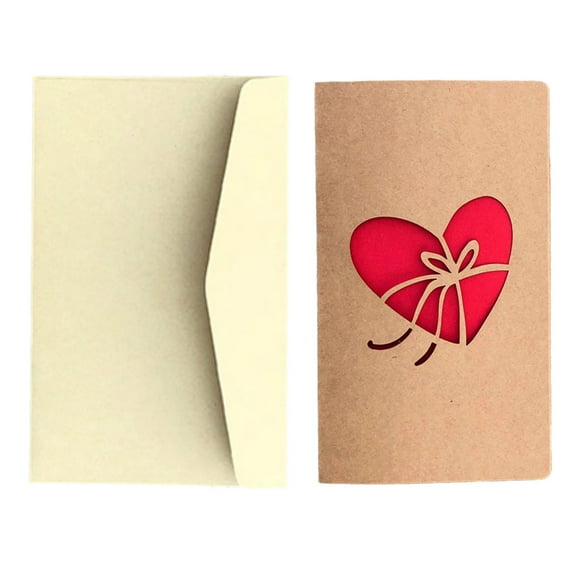 DIY Cardboard Leather Heart Greeting Card - Ideal for Birthdays, Valentine's Day, Christmas, and More