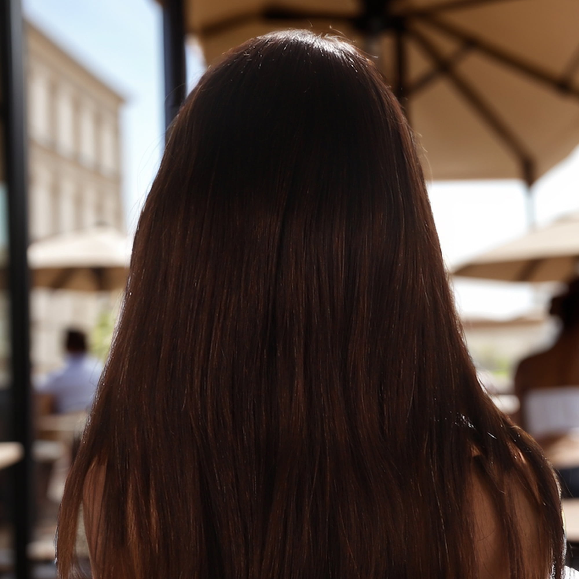 Unique Bargains 1 Pc Straight Long Hair Hair Wig Real Human Hair 24in 4x4in 180 Human Wig for Women Deep Brown
