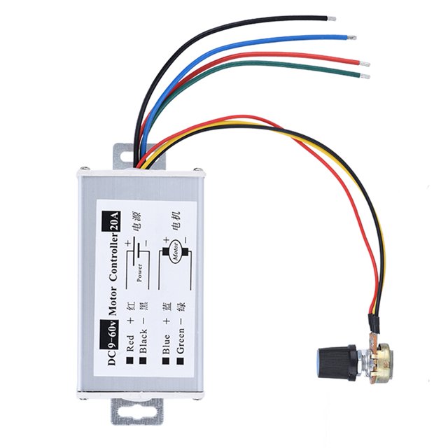 Controlador de velocidad de motor de CC módulo de controles de controlador de motor CC 9V-60V Regulador de modulador de ancho de pulso de motor 20A 1200W Monitor PWM