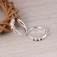 thumbnail image 5 of 925 Sterling Silver Garnet Cut Round 2mm January Birthstone Gemstone Cuff Earrings for Women, 5 of 8