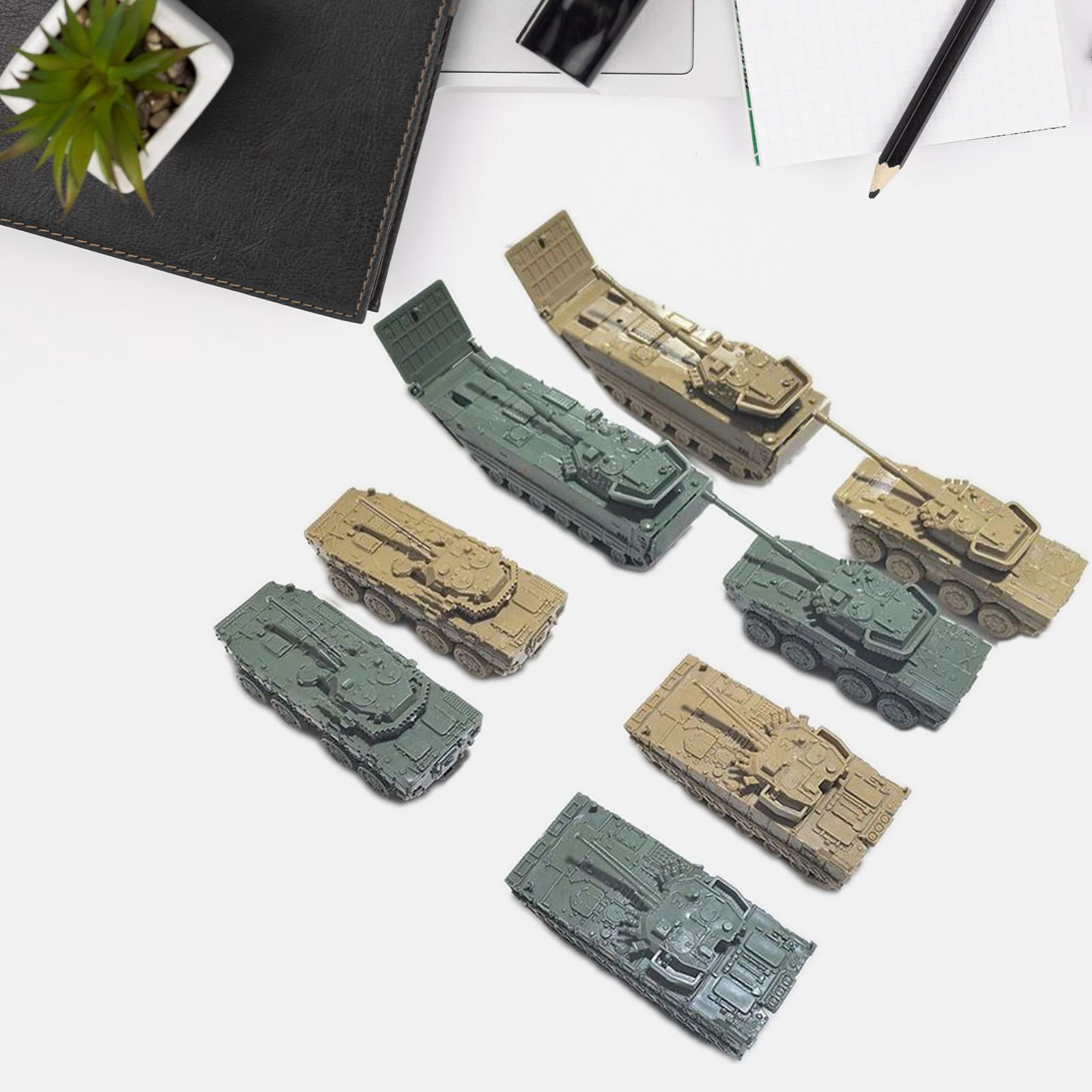 JWQFBC 8 Pieces Tank Model Building Kit Armored Vehicles 1:144 Table Decor Hobby Crafts