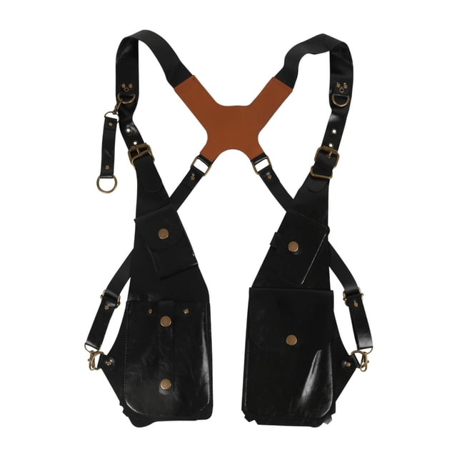 Bolso de hombro tipo axila, bolso de hombro doble para cosplay, compras, viajes Negro