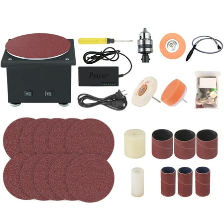 

Aibecy Mini Bench Disc Sander and Sanding Roller with Flexible Extension Rod Kit Electric Edge Sharpener 7 Variable Speed with Sanding Disc/ Band/ Wheel DIY Benchtop Polishing Grinding Machine for