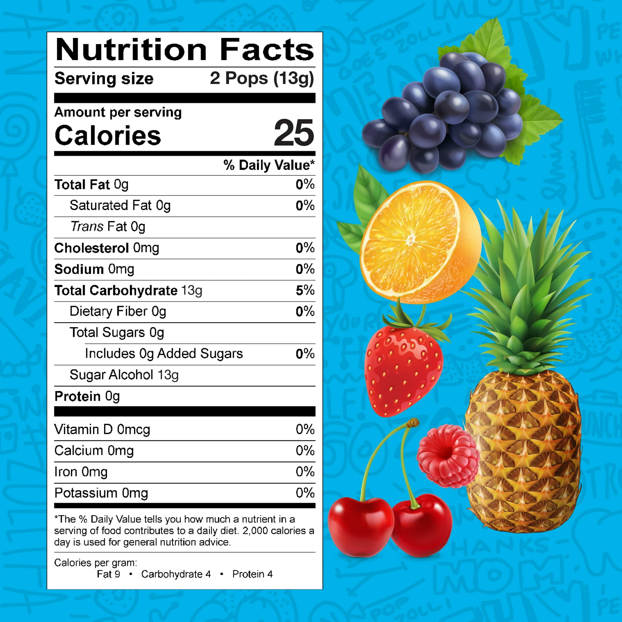 ZOLLIPOPS Lollipops, Sugar Free Candy, Allergen Free with Natural Fruit Flavor, Keto, Vegan 5.2 oz