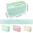 thumbnail image 4 of STONCEL Bento Box and Lunch Box, Come with Lunch Bag , Spoon and Fork, 3 Layer 900ml/32oz Bento Box Adult Lunch Box, Cute and Exquisite Japanese Snack Box for Adults (Pink), 4 of 8