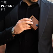 Serman Brands RFID Blocking Bifold | Slim Genuine Leather | Minimalist Front Pocket Wallets for Men | California Desert