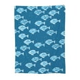 thumbnail image 1 of Ocean Blue Fish Pattern Throw Blanket, Super Soft Anti-Pilling Flannel Bed Blankets, 80"x60", 1 of 8