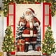 thumbnail image 1 of Cubierta navideña para puerta de 35 x 71 pulgadas | Decoración navideña con estampado de Papá Noel | Tejido de poliéster duradero | Fácil de instalar | Decoración festiva para puertas, paredes y, 1 of 6