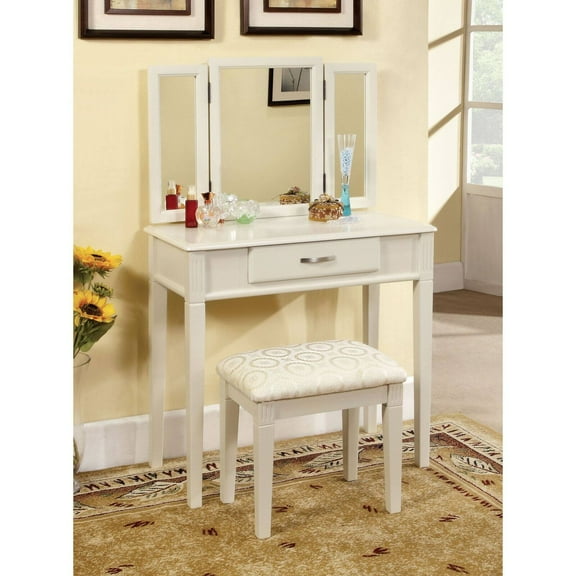 Furniture of America Thompson Bedroom Vanity Set - White