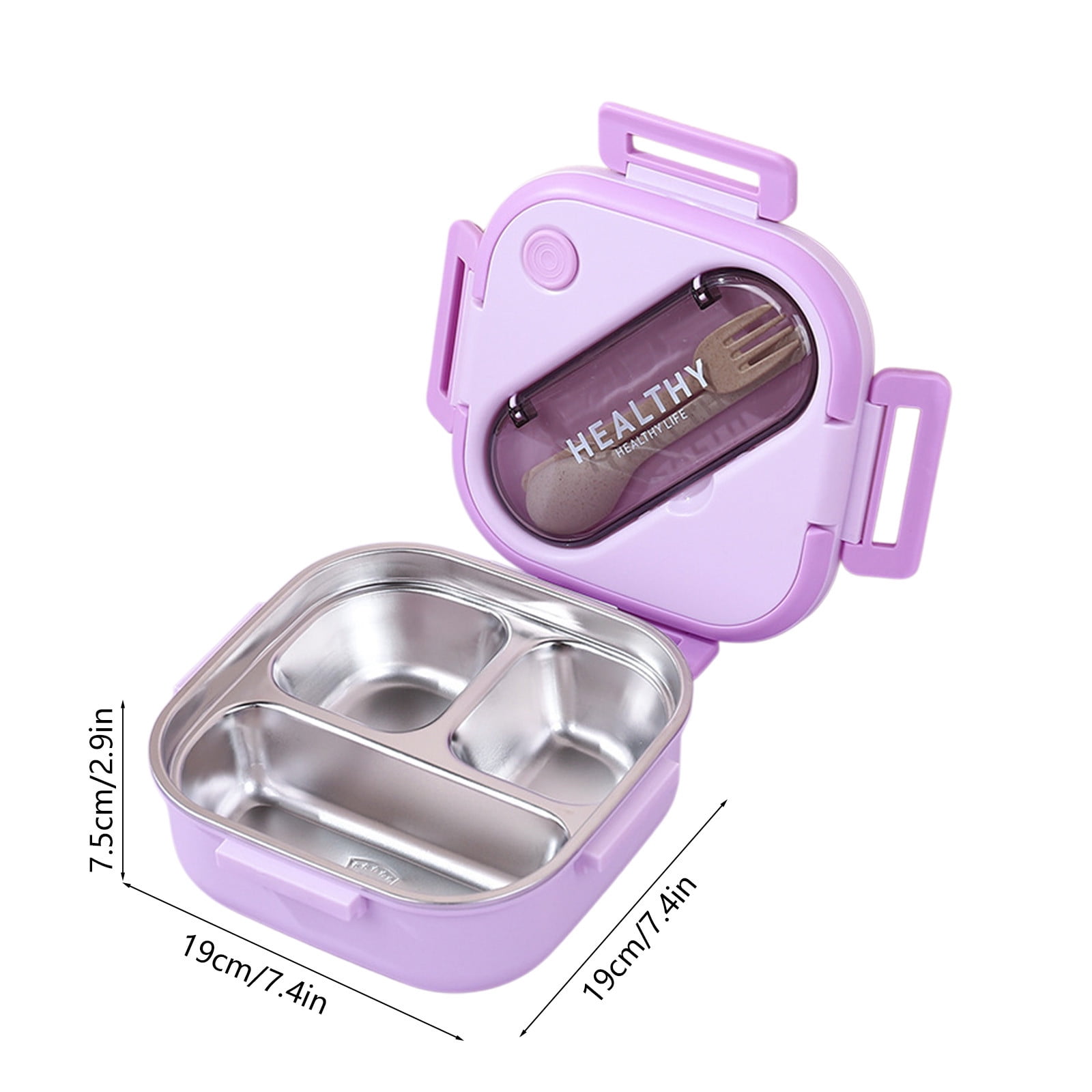 Roiihwy Lunch Box for Adult Women Men Stainless Steel Bento Box with Fork and Spoon, Leak Proof Reusable Meal Prep Lunch Containers, Food Storage Snack Containers for Work Travel
