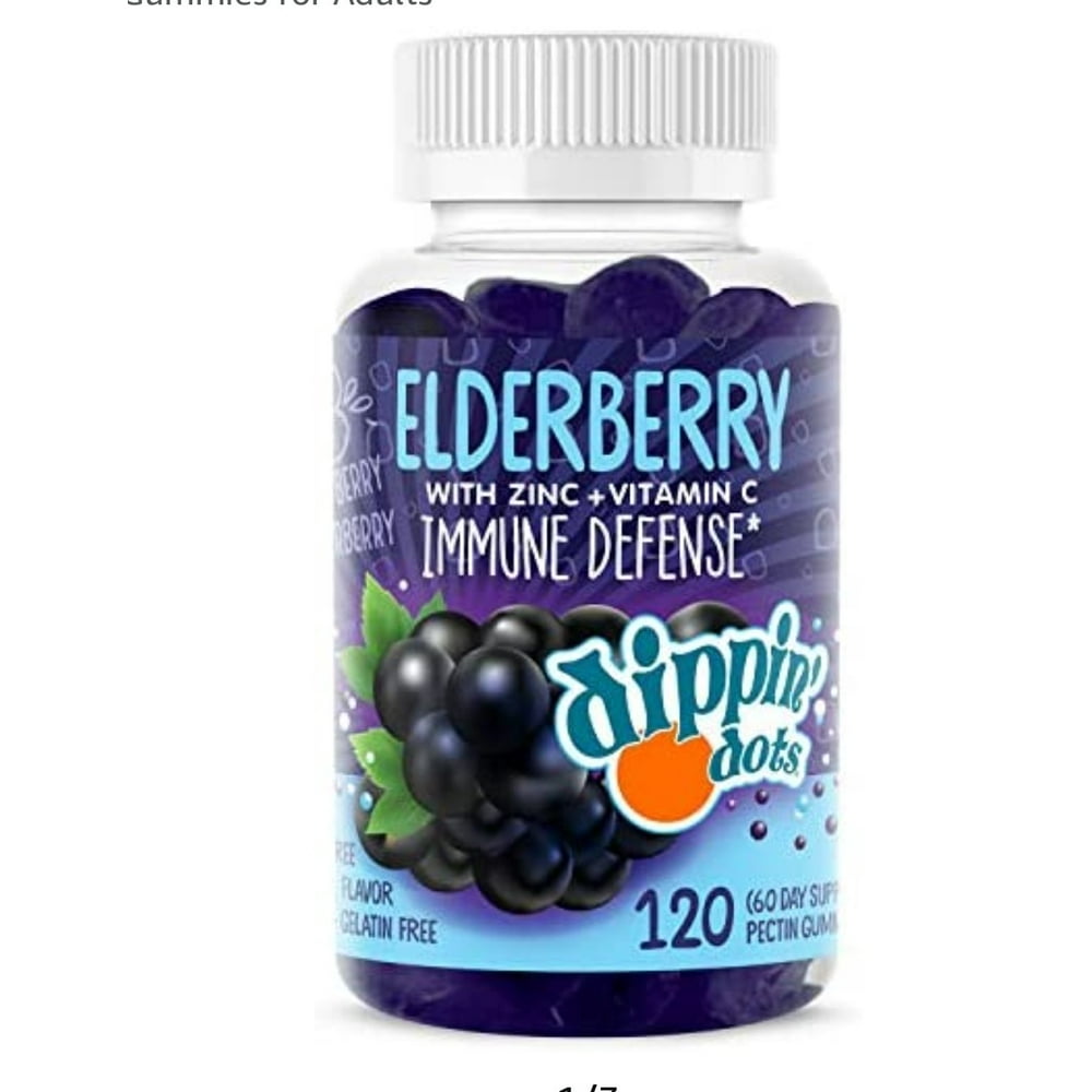 Dippin’ Dots Elderberry Gummies with Vitamin C & Zinc (60 Gummies