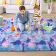 thumbnail image 6 of Softlife Soft Rainbow Area Rugs Fluffy Colorful Rugs Cute Floor Carpets Shaggy Playing Mat for Bedroom Home Decor,6'x9',Purple, 6 of 7