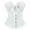 White, variant on Womens Vintage Floral Brocade Satin Underbust Corset Clincher Cinchers Black S
