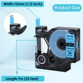 thumbnail image 3 of NineLeaf 4PK Compatible for DYMO D1 45016 1/2" x 23' (12mm x 7m) Black on Blue Label Maker Tape for Label Manager 100 120P 160 210D, 3 of 7