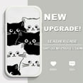 thumbnail image 2 of Slim Cartoon Black White Cats Leather Back Casing PU Leather Cover Phone Case for Samsung A50S, 2 of 10