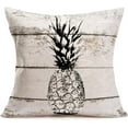 thumbnail image 2 of Summer Tropical Pineapple Decorative Pillow Covers Retro Wood Background with Fresh Fruit Modern Farmhouse Chair Decor Pillow Case Cushion Cover Set of 4 Cotton Linen Square 18x18 Pillowcase, 2 of 6