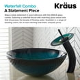 thumbnail image 6 of KRAUS Nature Series Green Glass Bathroom Vessel Sink and Waterfall Faucet Combo Set with Matching Disk and Pop-Up Drain, Oil Rubbed Bronze Finish, 6 of 8