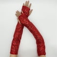 thumbnail image 5 of Sparkly Sequined Fingerless Gloves for Women Elastic Glitter Fashion Handwear, 5 of 8