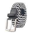 thumbnail image 1 of Cinturón trenzado Sonducket para hombres y mujeres Unisex 110 cm en blanco y negro, 1 of 6